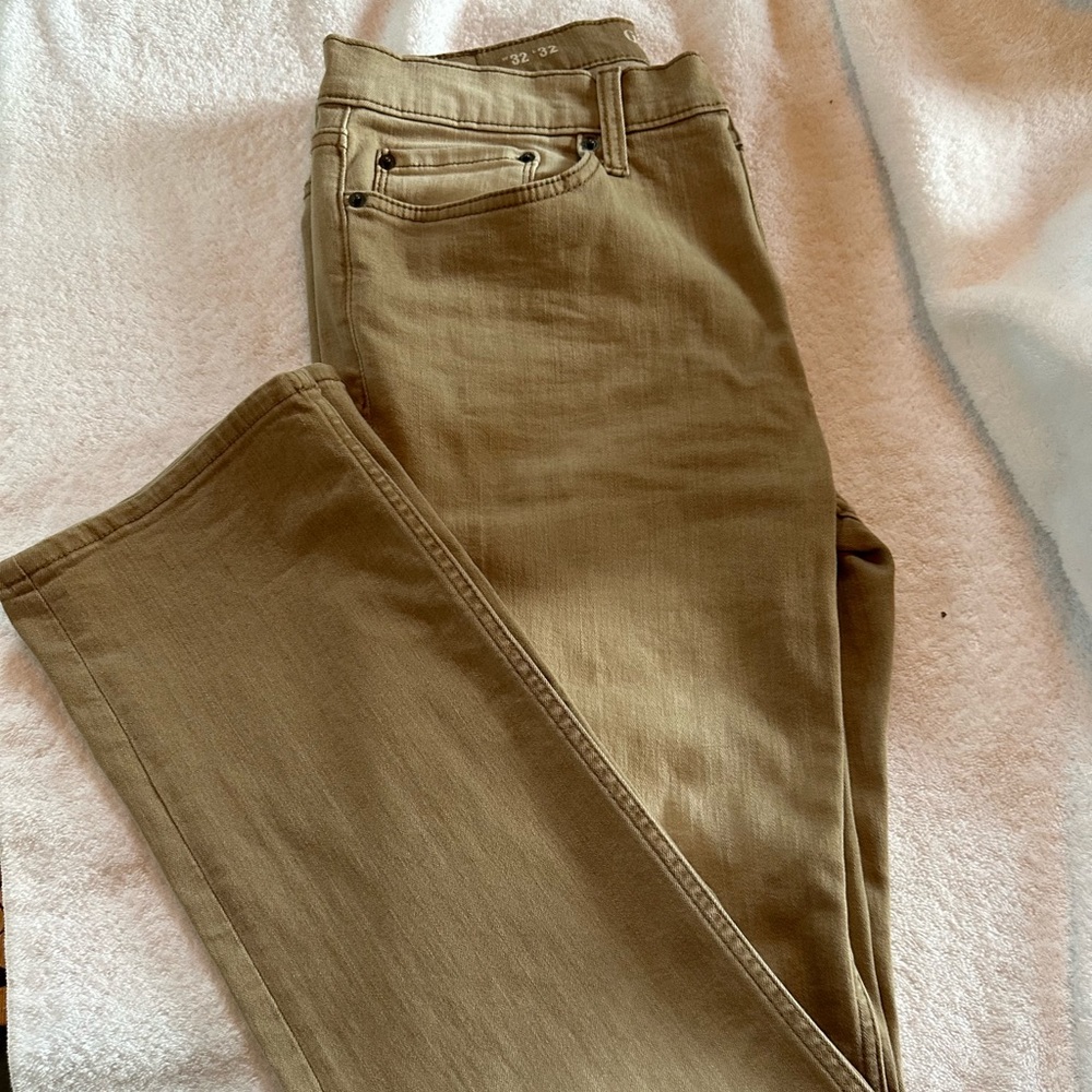 Goodfellow Men’s Khaki Slim Straight Jeans  32 w 32 l